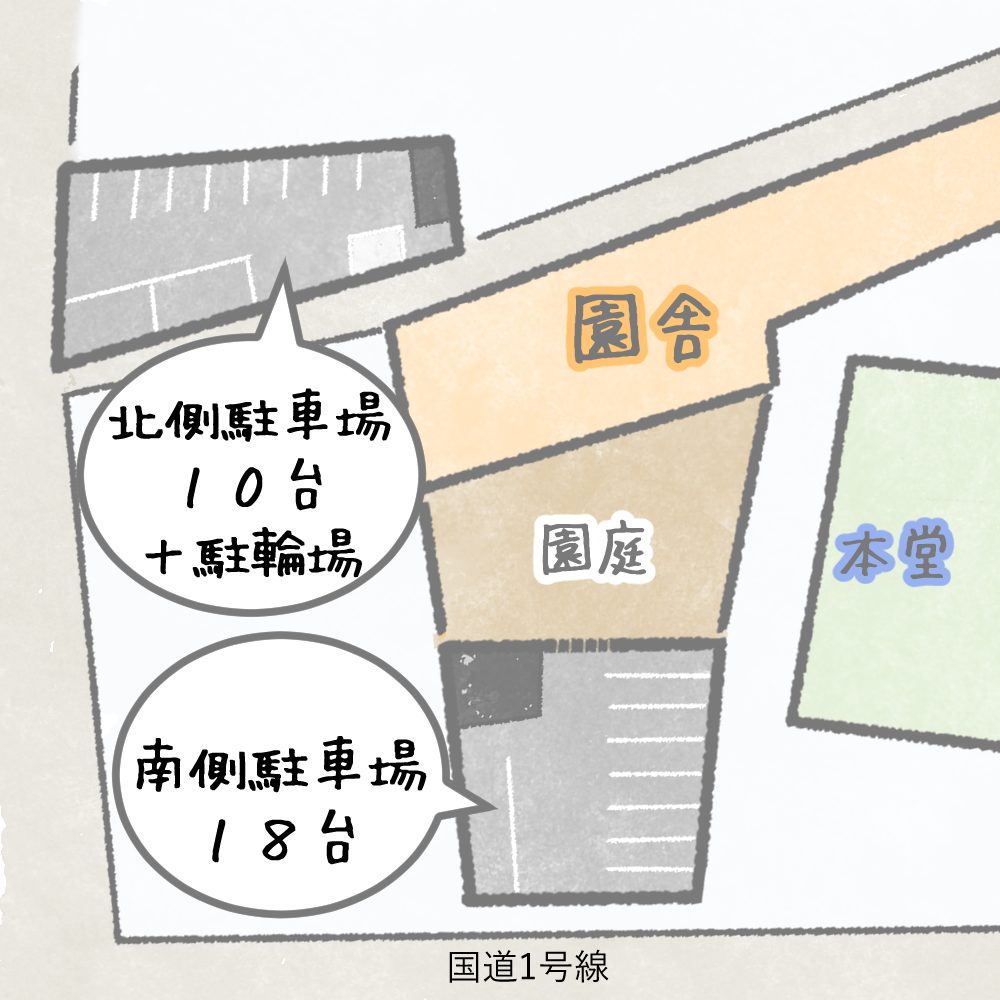 園の駐車場案内図です